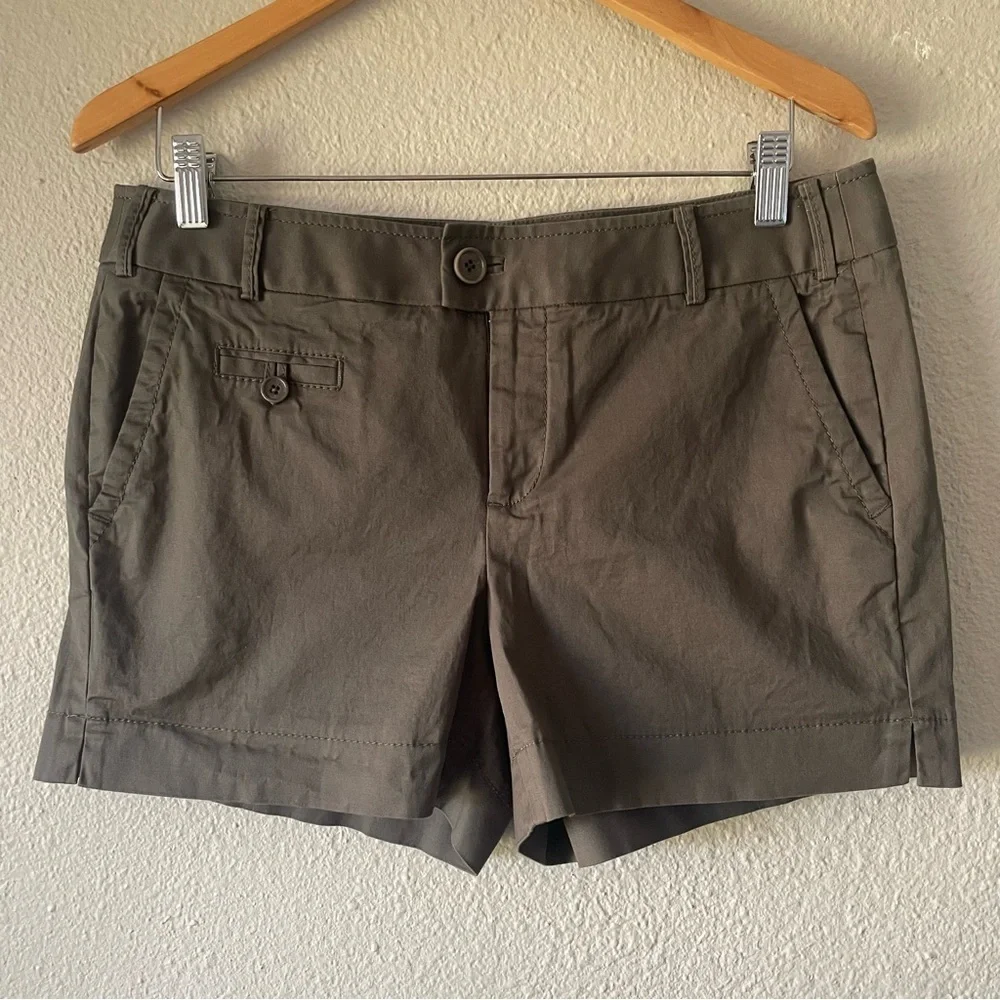 Vintage y2k Banana Republic Stretch Martin Fit Short Shorts Women’s 8 Gray Moto - Picture 1 of 13
